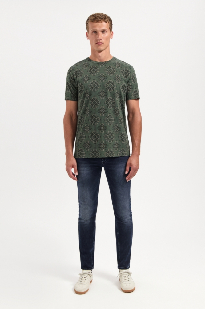 T SHIRT MET PRINT 29350709 052 DARK GREEN